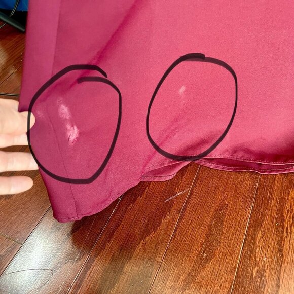 Vince Camuto Womens Chiffon Wide Leg Jumpsuit SMALL Crisp Merlot Flutter Sleeve - Picture 7 of 14